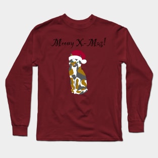 Meowy X-mas santa hat - tortoise shell Long Sleeve T-Shirt